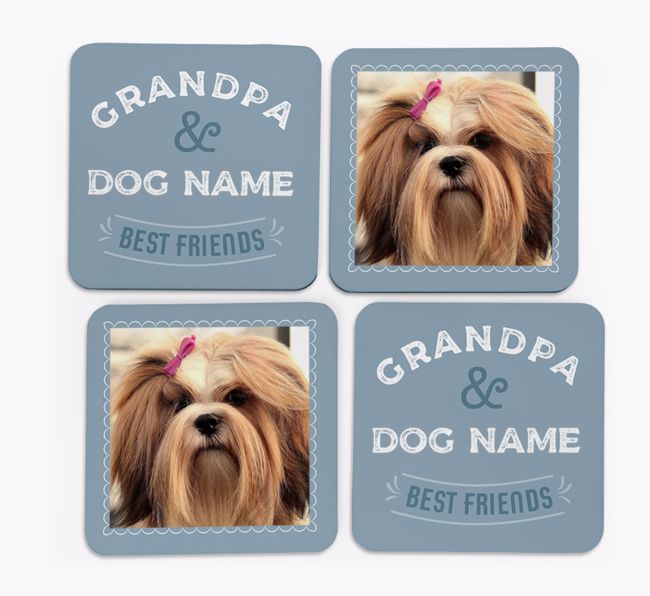 Grandpa's Best Friend: {breedFullName} Photo Upload Coasters (Set of 4)